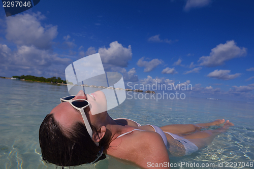 Image of happy woman enjoy  summer time