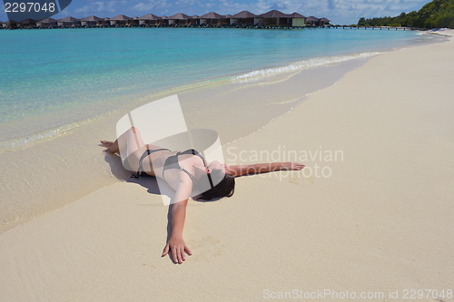 Image of happy woman enjoy  summer time