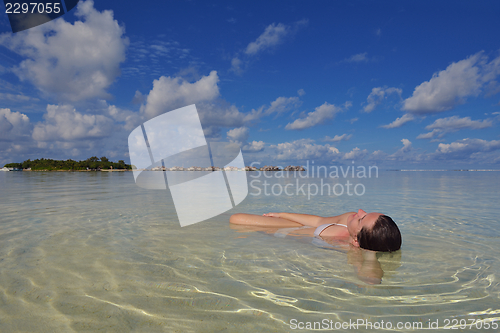 Image of happy woman enjoy  summer time