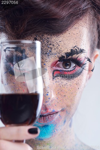 Image of Beautiful Woman with  Luxury Makeup