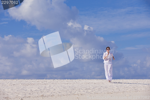 Image of happy woman enjoy  summer time