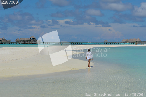 Image of happy woman enjoy  summer time