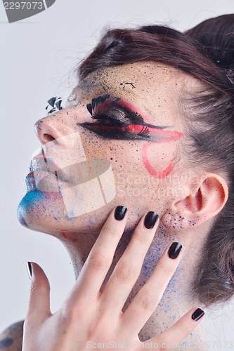 Image of Beautiful Woman with  Luxury Makeup