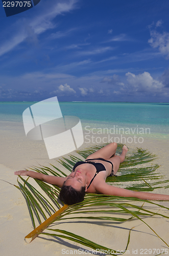 Image of happy woman enjoy  summer time