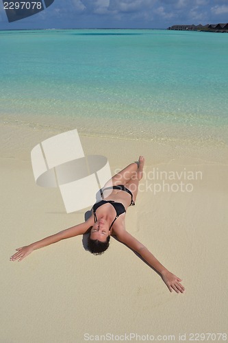 Image of happy woman enjoy  summer time