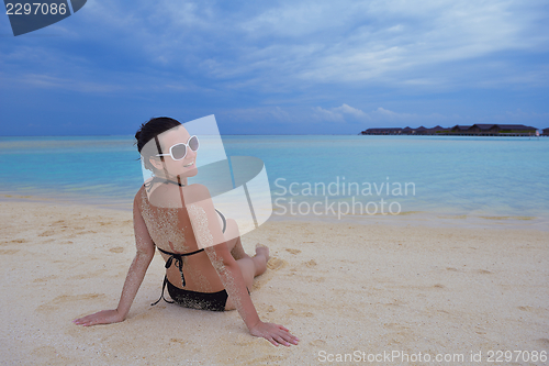 Image of happy woman enjoy  summer time