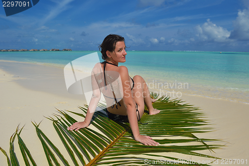 Image of happy woman enjoy  summer time