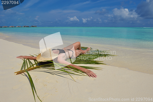 Image of happy woman enjoy  summer time