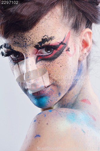 Image of Beautiful Woman with  Luxury Makeup
