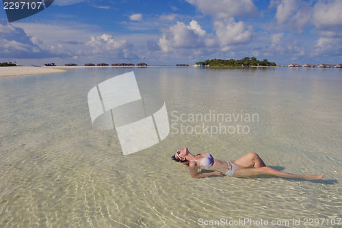 Image of happy woman enjoy  summer time