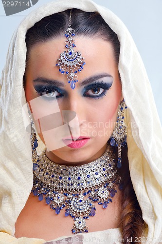Image of Beautiful Woman with  Luxury Makeup