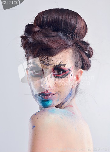 Image of Beautiful Woman with  Luxury Makeup
