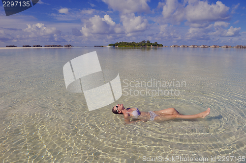 Image of happy woman enjoy  summer time