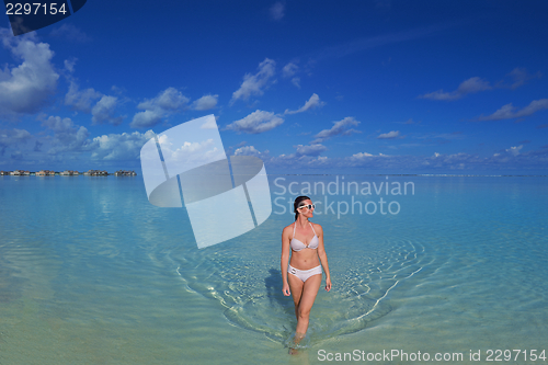 Image of happy woman enjoy  summer time