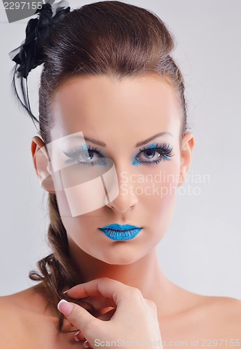 Image of Beautiful Woman with  Luxury Makeup