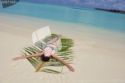 Image of happy woman enjoy  summer time