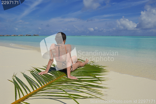 Image of happy woman enjoy  summer time