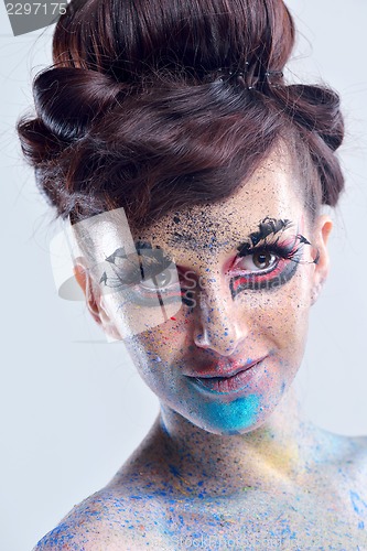 Image of Beautiful Woman with  Luxury Makeup