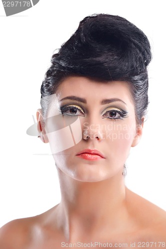 Image of Beautiful Woman with  Luxury Makeup