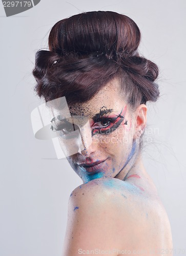Image of Beautiful Woman with  Luxury Makeup