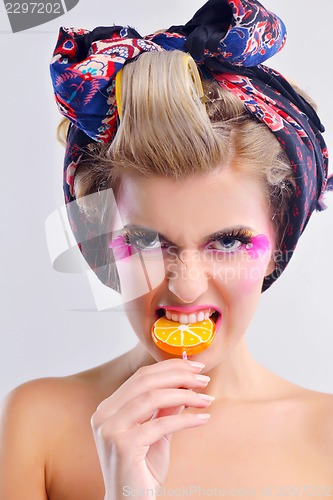 Image of Beautiful Woman with  Luxury Makeup