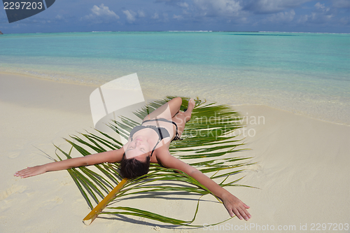 Image of happy woman enjoy  summer time