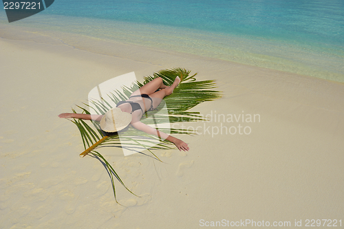 Image of happy woman enjoy  summer time