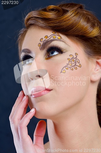 Image of Beautiful Woman with  Luxury Makeup