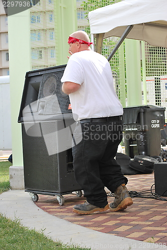 Image of Big biker man.