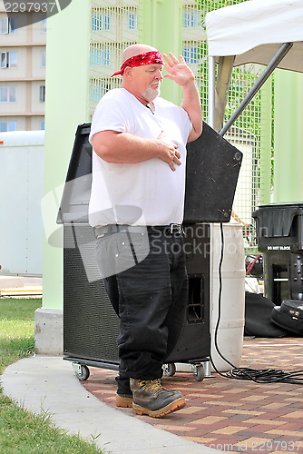 Image of Big biker man.