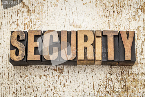 Image of security word in wood type