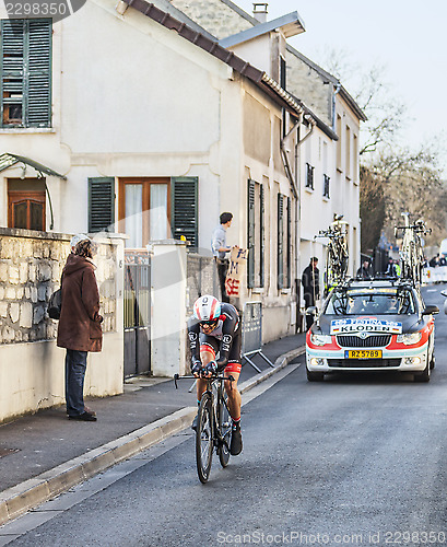 Image of The Cyclist Andreas Klöden- Paris Nice 2013 Prologue in Houille