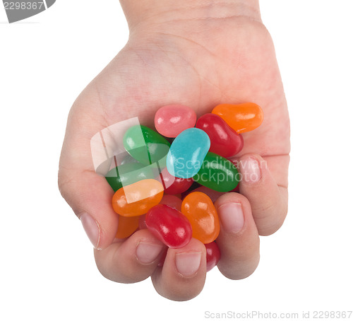 Image of Hand full of jelly beans