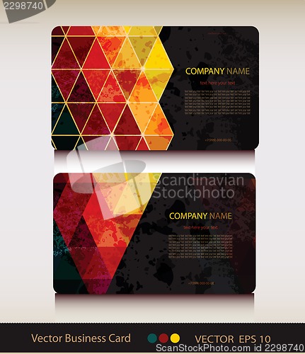 Image of Set of abstract geometric business card