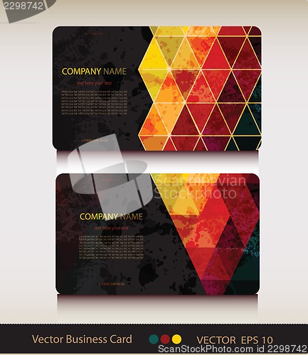Image of Set of abstract geometric business card