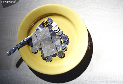 Image of Euro coins in a plate