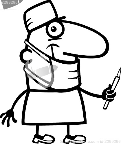 Image of surgeon cartoon coloring page