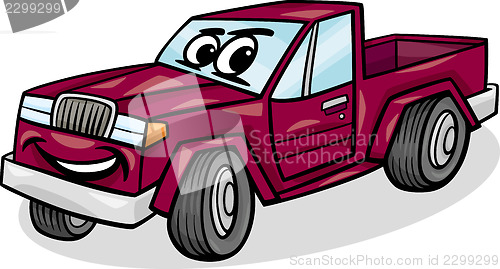 Image of pickup car character cartoon illustration