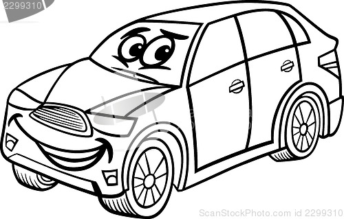 Image of suv car cartoon coloring page