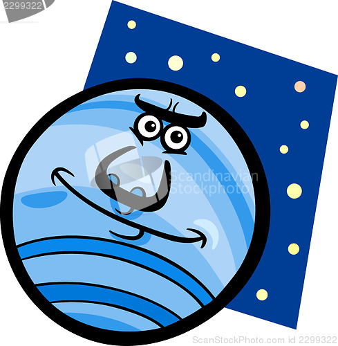 Image of funny neptune planet cartoon illustration