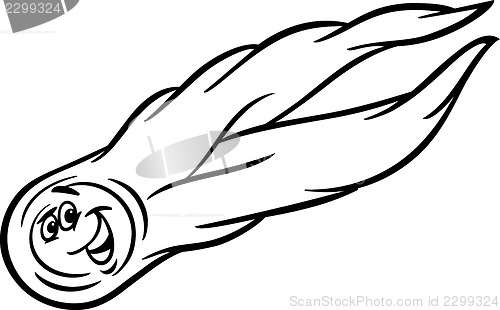 Image of cartoon comet coloring page