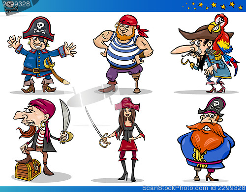 Image of Pirates Cartoon Characters Set