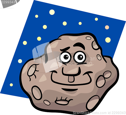 Image of funny asteroid cartoon illustration