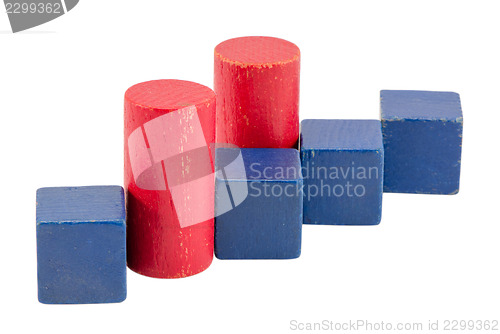 Image of colorful wooden toy log chart 3d graphic concept 