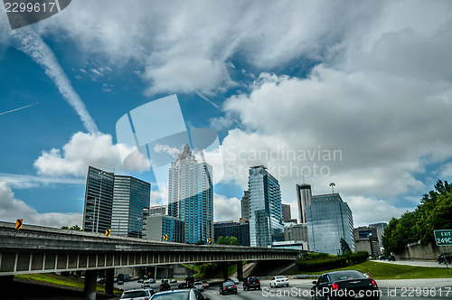 Image of atlanta city skyline and highway traffic