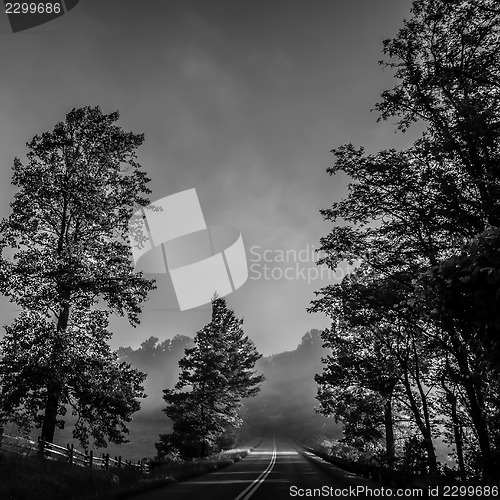 Image of early morning on blue ridge parkway