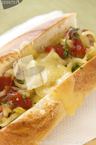 Image of Melted Cheese Hot Dog