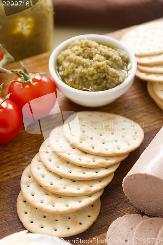 Image of Green Olive Pate And Crackers