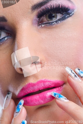 Image of Beautiful Woman with  Luxury Makeup