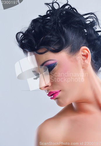 Image of Beautiful Woman with  Luxury Makeup